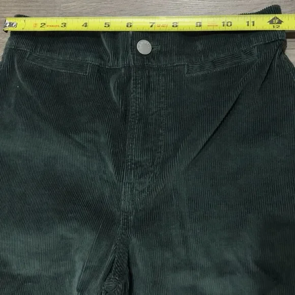 Madewell Emmett Wide-Leg Corduroy Pants Green Size 24 High Rise Cotton - Picture 6 of 10